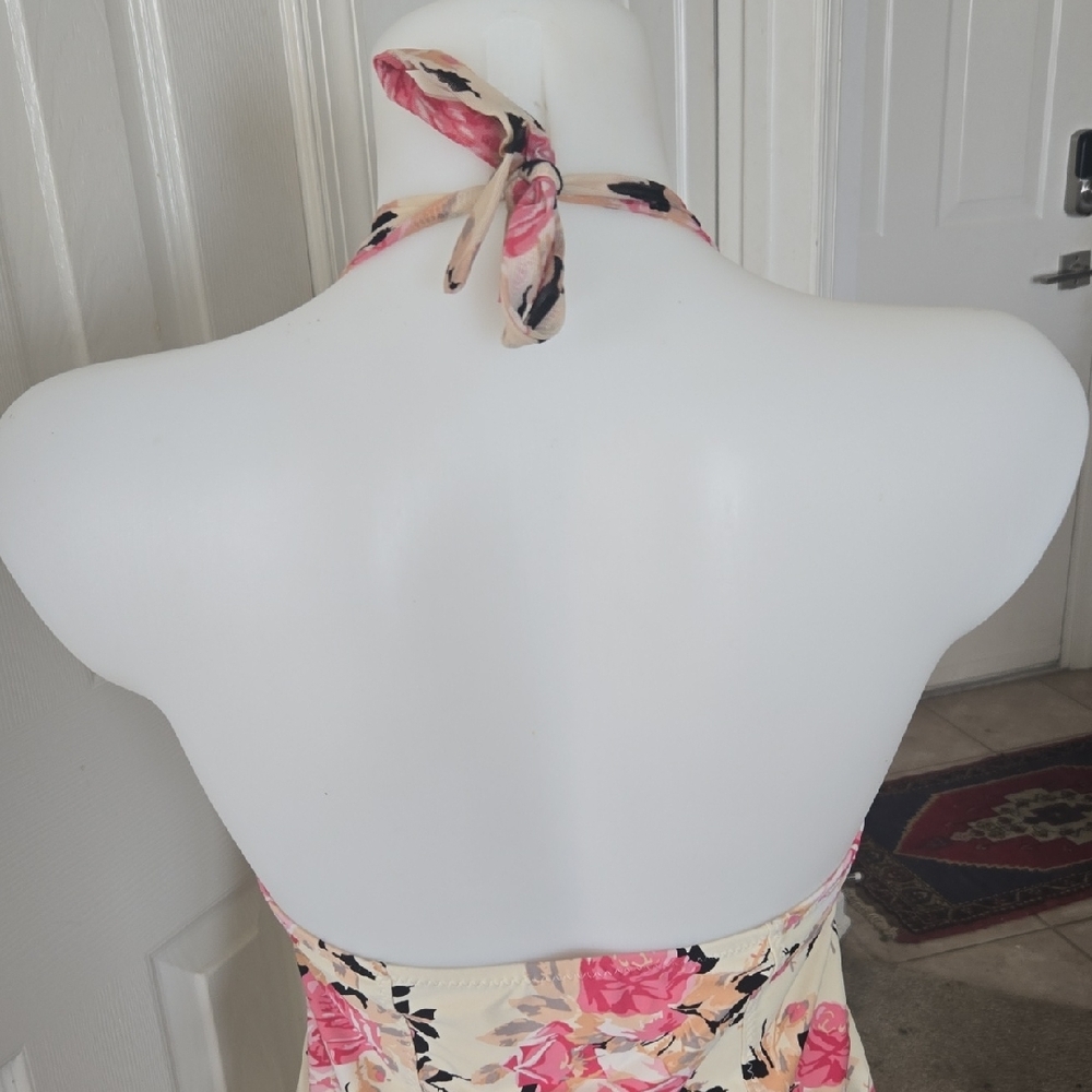 Betsey Johnson Floral Halter Swim Set - Pink and Cream - Picture 6 of 11